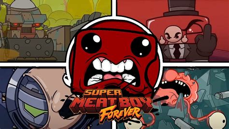 Super Meat Boy Forever All Bosses Cutscenes Ending YouTube