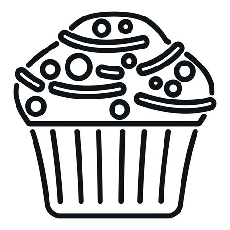 Cake Muffin Icon Outline Vector Food Bread 22873868 Vector Art At Vecteezy