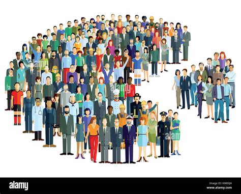 Groups Of People Statistics Crowd Community Illustration Stock Vector