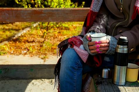 Premium Photo Girl With A Cup Of Hot Herbal Tea