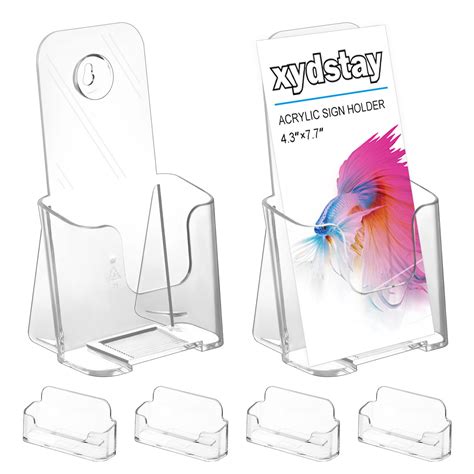 Buy Xydstay Acrylic Brochure Holder 4x9 Inches Slant Back Design Clear