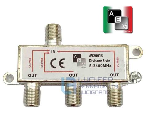 Partitore Uscite Divisore Attacco Connettori F Per Cavo Tv Digitale