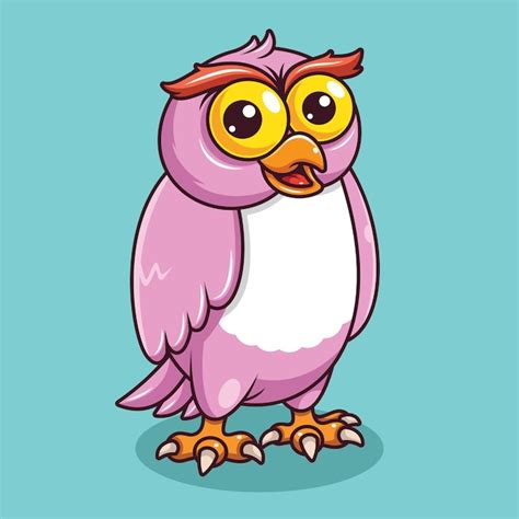 Premium Vector Cute Owl With Innocent Face Cartoon Illustration