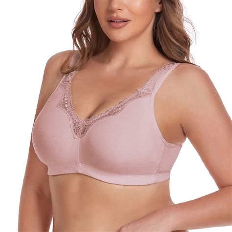 Women Full Coverage Non Padded Wirefree Plus Size Minimizer Cotton Bra 46dd