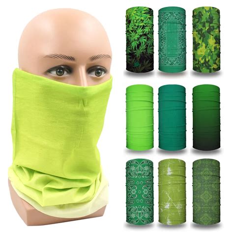 Bandanas Faciales Verdes Para Hombres Y Mujeres Polaina De Cuello Para