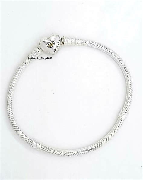 Authentic Pandora K Domed Golden Heart Clasp Chain Bracelet