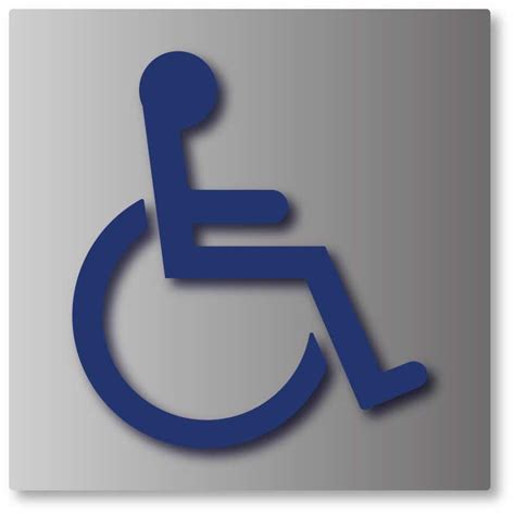 ADA Wheelchair Symbol of Accessibility Sign in Brushed Aluminum – ADA Sign Depot