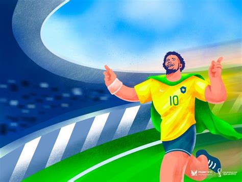 Fifa World Cup 2022 Fan Art Neymar Jr Digital Illustration