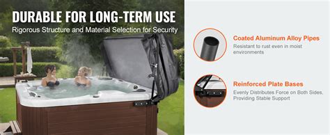 VEVOR Hot Tub Cover Lift Spa Cover Lift Hydraulic Width Adjustable Installed On
