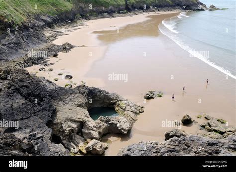 Blue Pool Bay On The West Of Gower Near Rhossili Llangenith Wales Stock