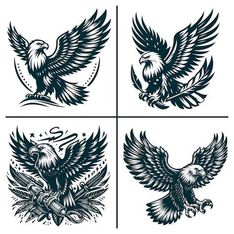 Premium Vector Funny Eagle Silhouette Files Bundle Eagle Svg Bundle