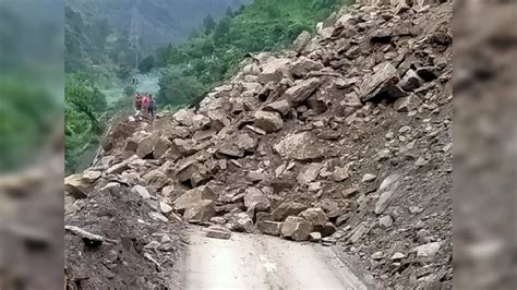 Badrinath National Highway Blocked Due To Landslide In Chamoli India News Times Now