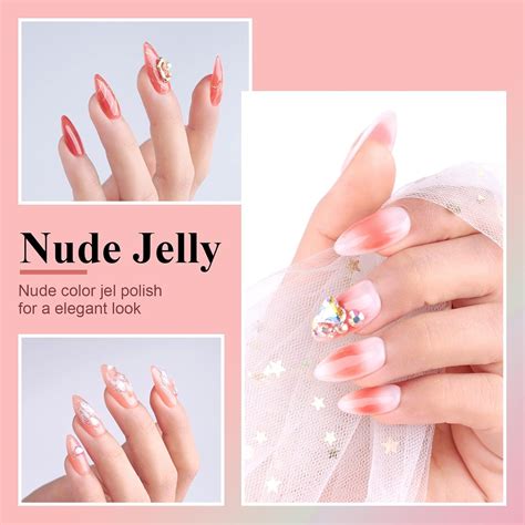 Imtiti Juego de 6 esmaltes de uñas de gel color nude color blanco lechoso translúcido