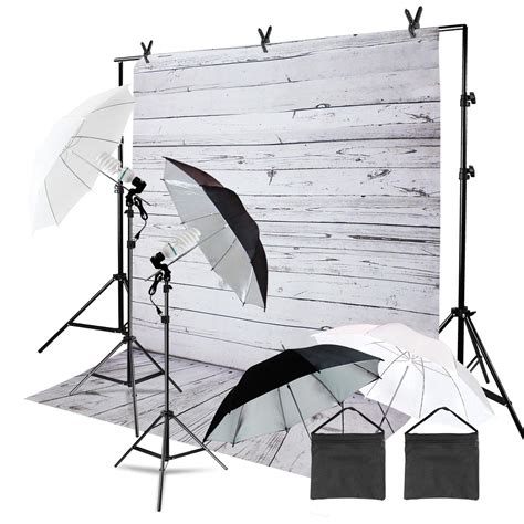 Buy Julius Studio White Wood Floor Backdrop Kit With Crossbar Support