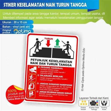 Jual STIKER PETUNJUK KESELAMATAN NAIK DAN TURUN TANGGA Shopee Indonesia