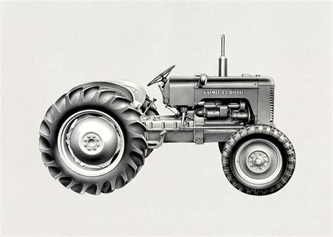 public domain black  white tractor images   png