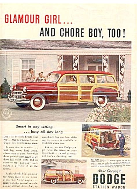 1949 Coronet Dodge Station Wagon Ad Glamour 1940s Dodge Cars Trucks