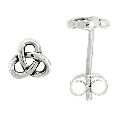 Sterling Silver Celtic Trinity Knot Stud Earrings 1 4 Inch Jewelry