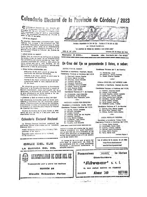 El Periódico Centenario De Cruz Del Eje Que Usa Una Imprenta Del 1900 Y