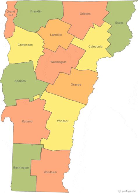 Vermont State Map Color 2018