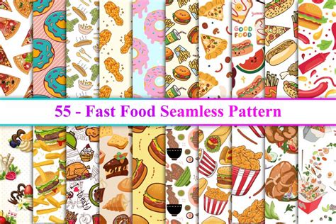 Fast Food Seamless Pattern Masterbundles