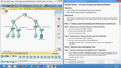 Packet Tracer Acl Demonstration Youtube