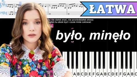 było minęło sanah ŁATWY PIANO TUTORIAL TEKST NUTY YouTube