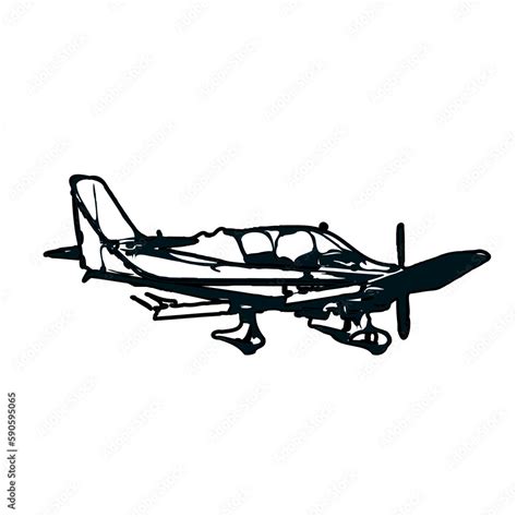 airplane black and white sketch with transparent background Stock ...