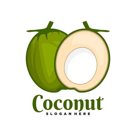 coconut logo. logo design with fresh coconut illustration vector. suitable for fresh coconut ...