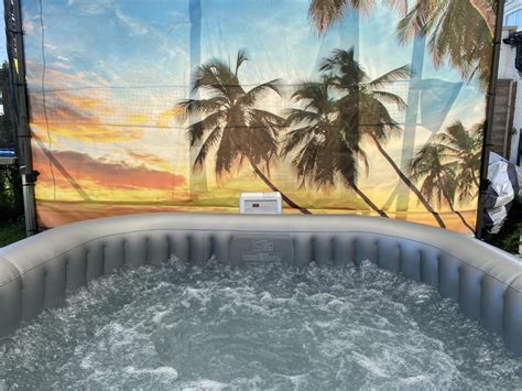 Tropical Beach Sunset Hot Tub And Gazebo Package