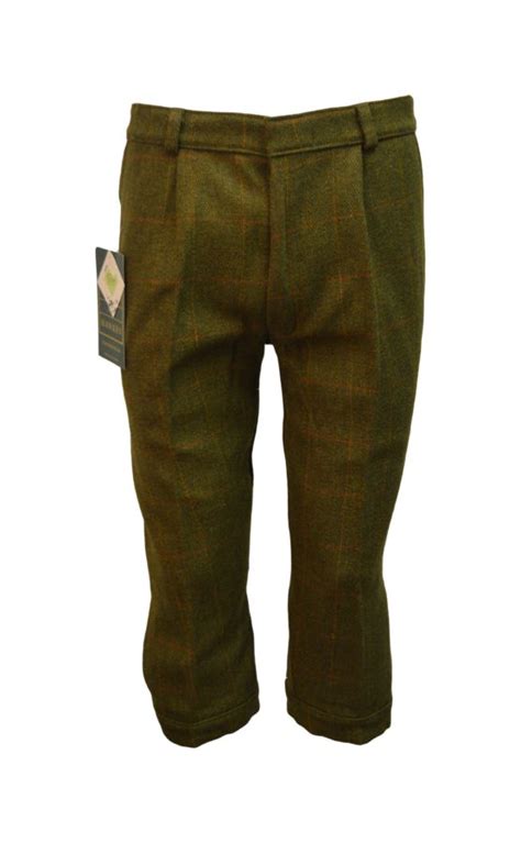 Mens Derby Tweed Shooting Trousers Breeks Plus Fours Dark Sage Walker