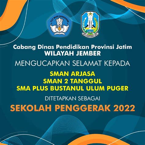 Selamat Kepada Sman 2 Tanggul Ditetapkan Sebagai Sekolah Penggerak 2022