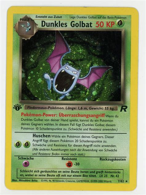 1st Edition Dark Golbat German Pokemon 2000 Team Rocket 7 VG EX EBay