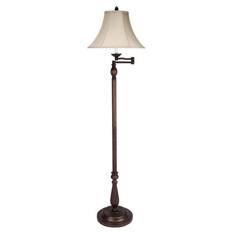 Shop Axis 62 In 3 Way Switch Antique Rust Torchiere Indoor Floor Lamp With Fabric Shade At