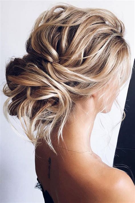 Wedding Updos Curly Messy Low Bun On Medium Blonde Hair Lena