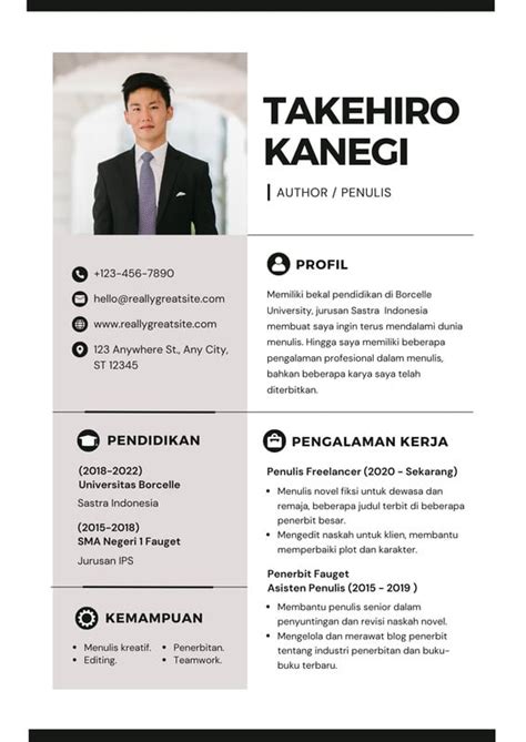 Gratis Contoh Cv Profesional Keren Canva