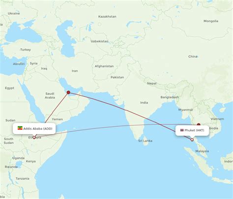 All Flight Routes From Addis Ababa To Phuket ADD To HKT Flight Routes