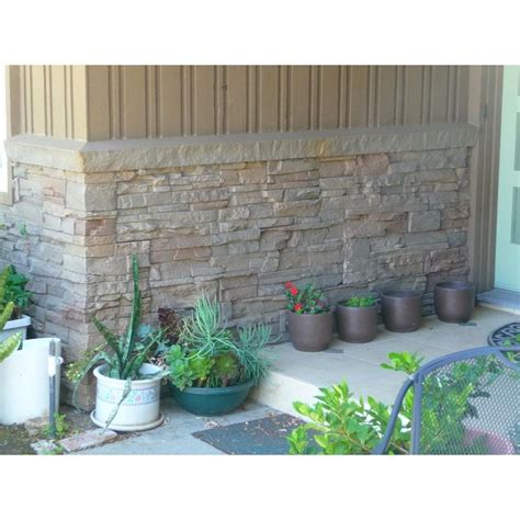 Genstone Stacked Stone Desert Sunrise 12 In X 38 In Faux Stone Siding Corner Panel Right 8