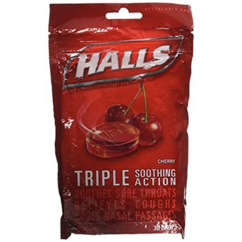 Halls Cherry Drops Triple Soothing Action Pack Of 12 12 Pack Smith