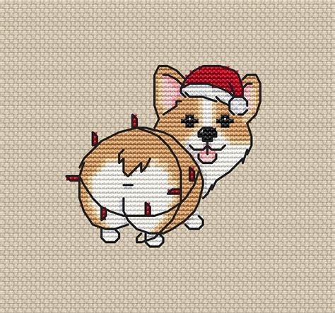 Corgi With Garland Cross Stitch Pattern Code Ilcs 116 I Like Cross Stitch Buy Online On