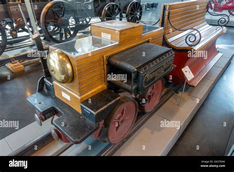 The first electric locomotive,(1879) by Siemens & Halske in the Deutsches Museum Verkehrszentrum ...