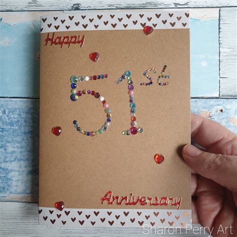 51st Anniversary Card Wedding Anniversary Uk Seller Etsy