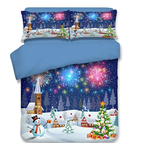 Llancl Navidad Juegos De Ropa De Cama Estampados Edred N Funda De