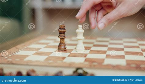 Checkmate Hand And Chess Queen Take King With Win Board Game And