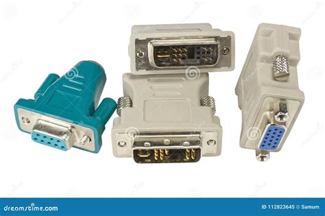 VGA To DVI Display Converter Isolated on White Stock Image - Image of ...