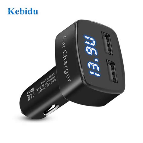 KEBIDU DC 12 24V 4 1 듀얼 USB 차량용 충전기 어댑터 3 1A 디지털 LCD 디스플레이 자동 차량 충전기