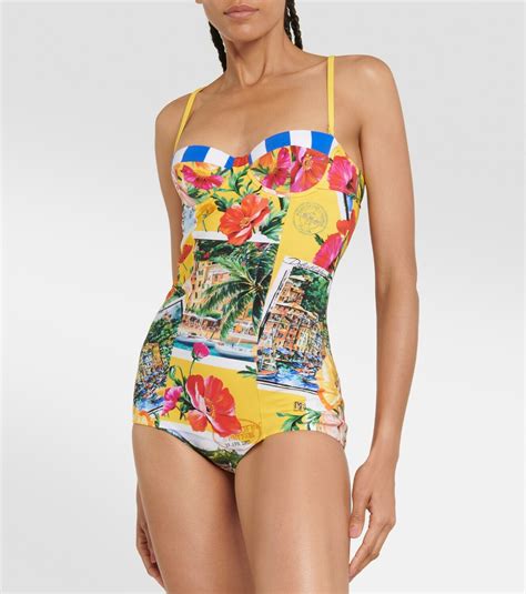 Dolceandgabbana Portofino Printed Balconette Swimsuit Dolce And Gabbana