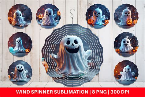 Wind Spinner D Ghost Halloween Graphic By Artnoy Creative Fabrica