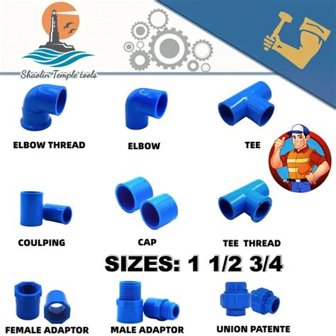 Pvc Blue Water Pipe Fittings Coupling Male Adaptor Female