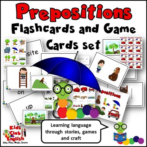 Prepositions And Game Cards Sets Kids Club English